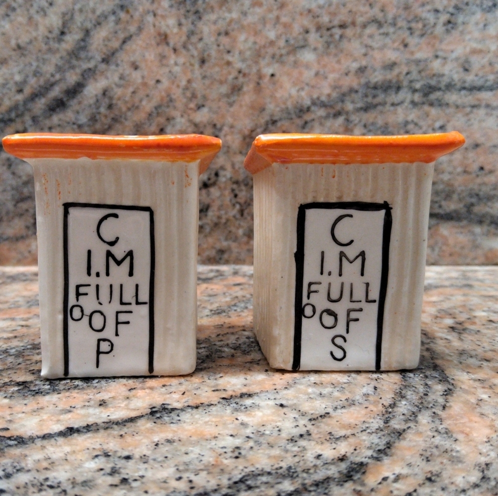 Orange and White Ceramic Salt and Pepper Shakers